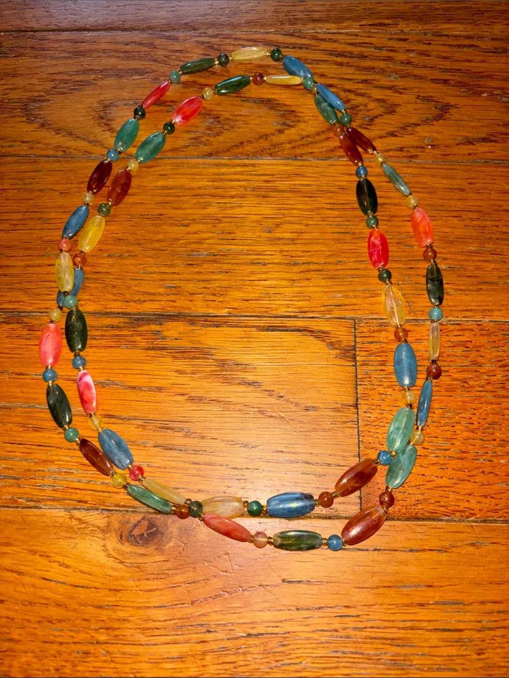Multicolor Beaded Women's Necklace - Vibrant Gem Tone Strand